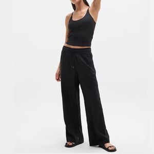 Retreat Linen High Rise Wide Leg Pant - Black